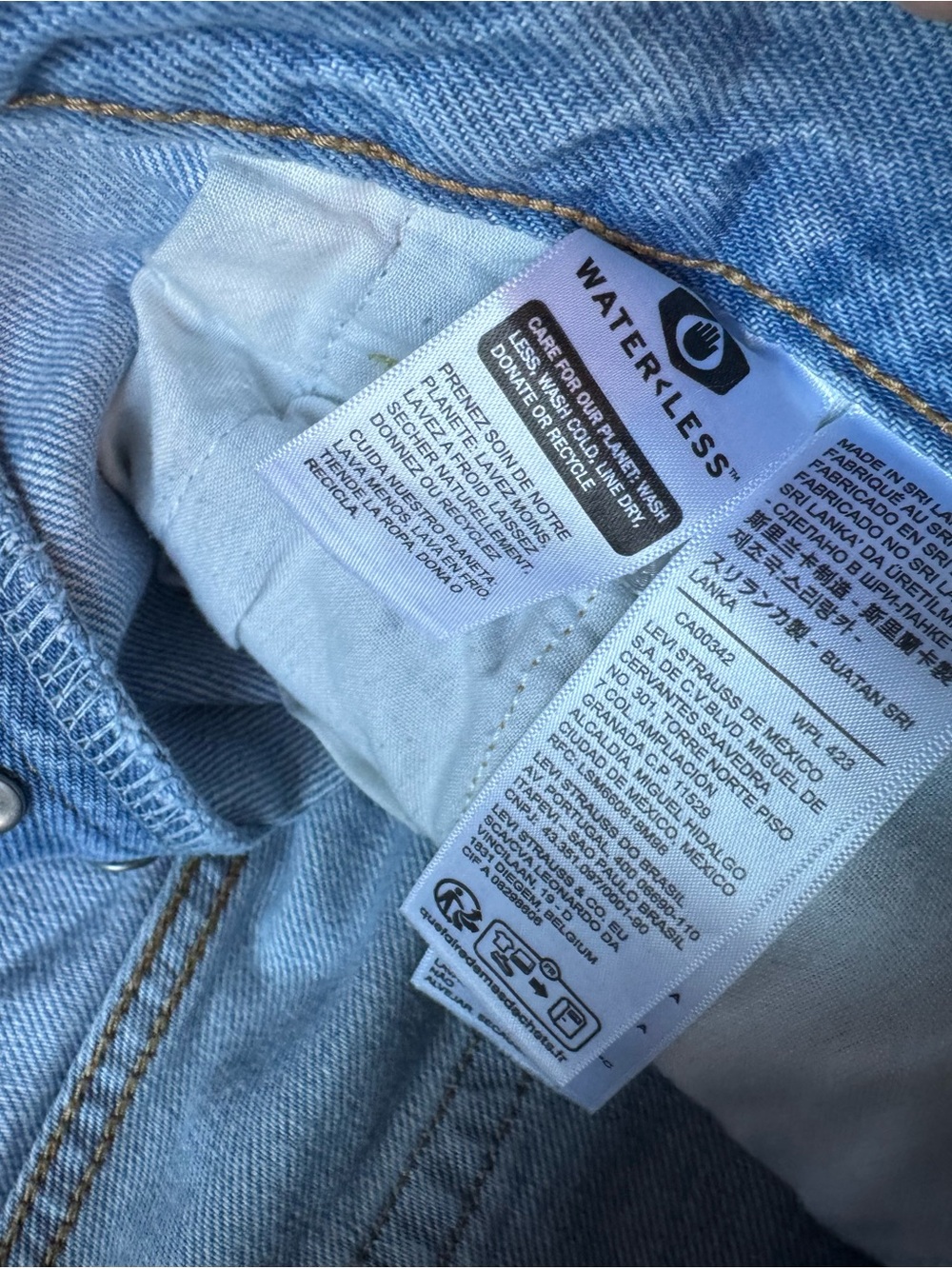 Light Blue Pinstripe Straight-Leg Levi’s. - Picture 4 of 11